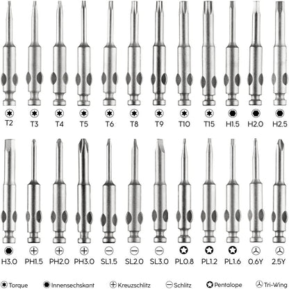 Hama Mini Screwdriver Kit for PC with Metal Handle and 24 Heads in Case