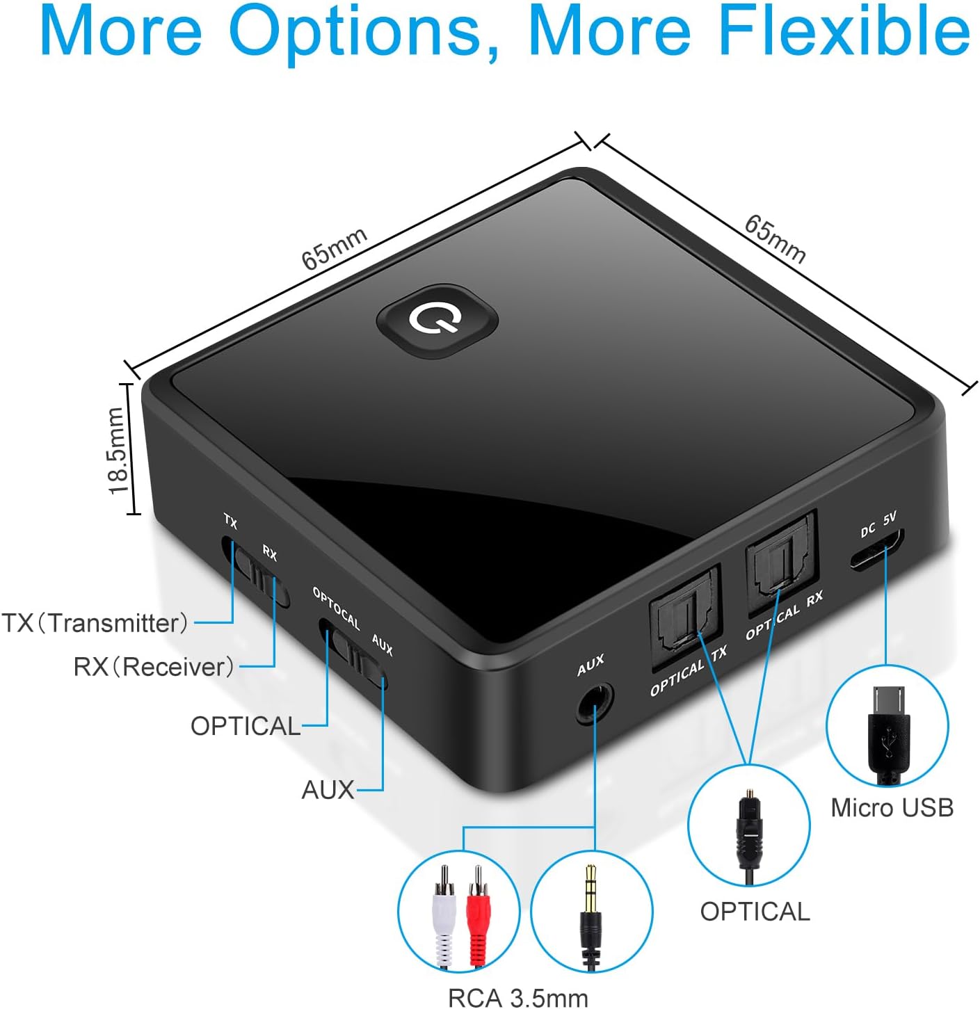 SZMDLX ZF-380 Bluetooth 5.0 Transmitter Receiver Audio Adapter