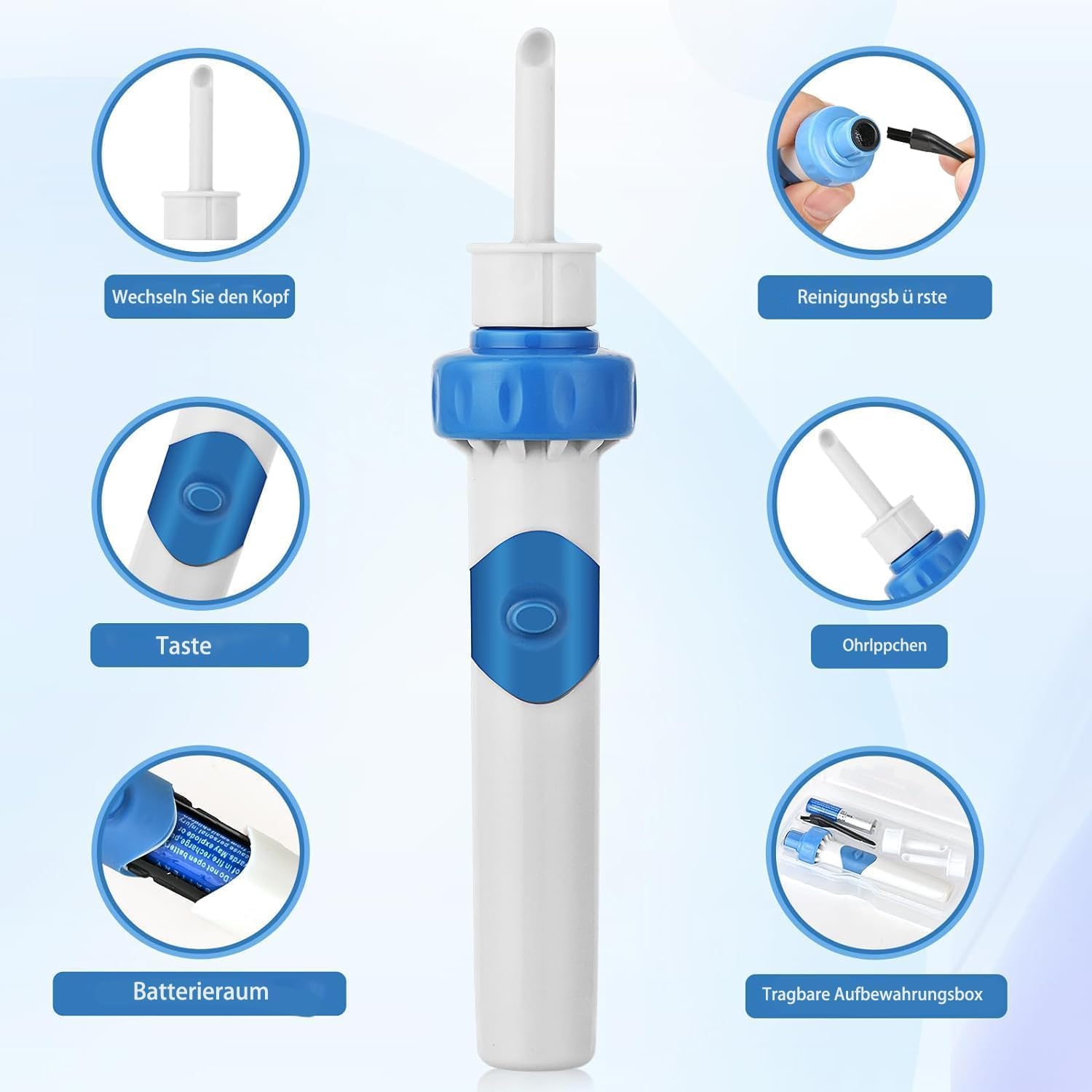 Electric Earwax Remover with Soft Silicone Tips for All Ages