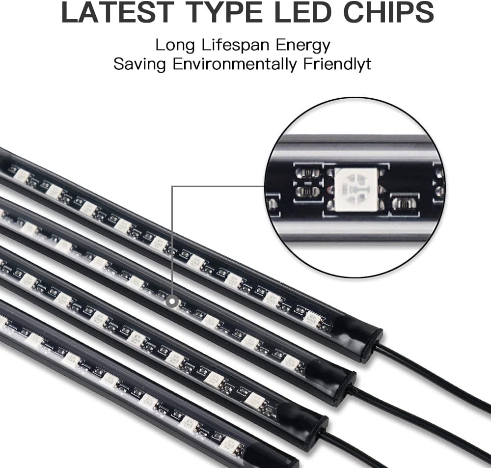 NCONCO AC-2737588 48 LED Car Interior Strip Lights 5V 4-Pack