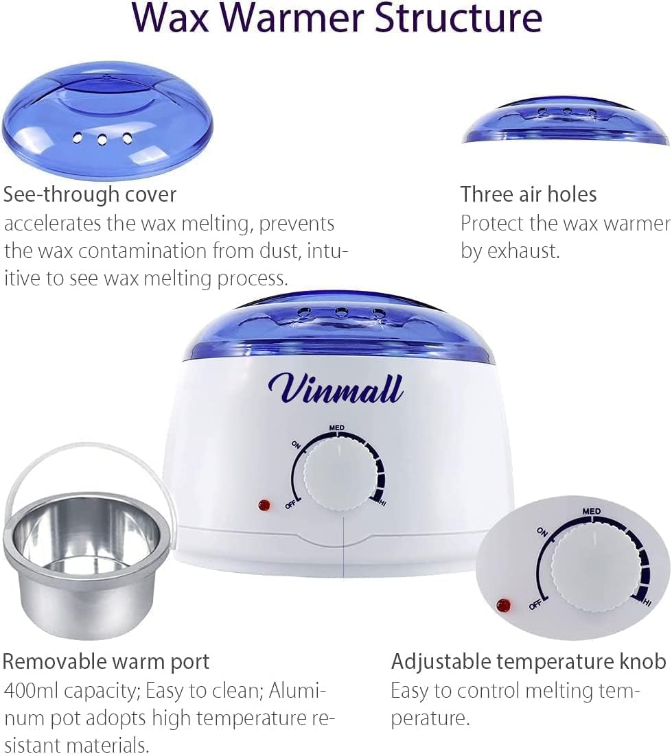 Vinmall Brazilian Wax Heater Waxing Kit Blue DE100E