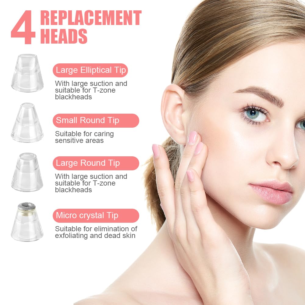 AOGOE Blackhead Remover Pore Vacuum 5 Modes 3 Suction Tips USB Rechargeable White