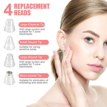 AOGOE Blackhead Remover Pore Vacuum 5 Modes 3 Suction Tips USB Rechargeable White