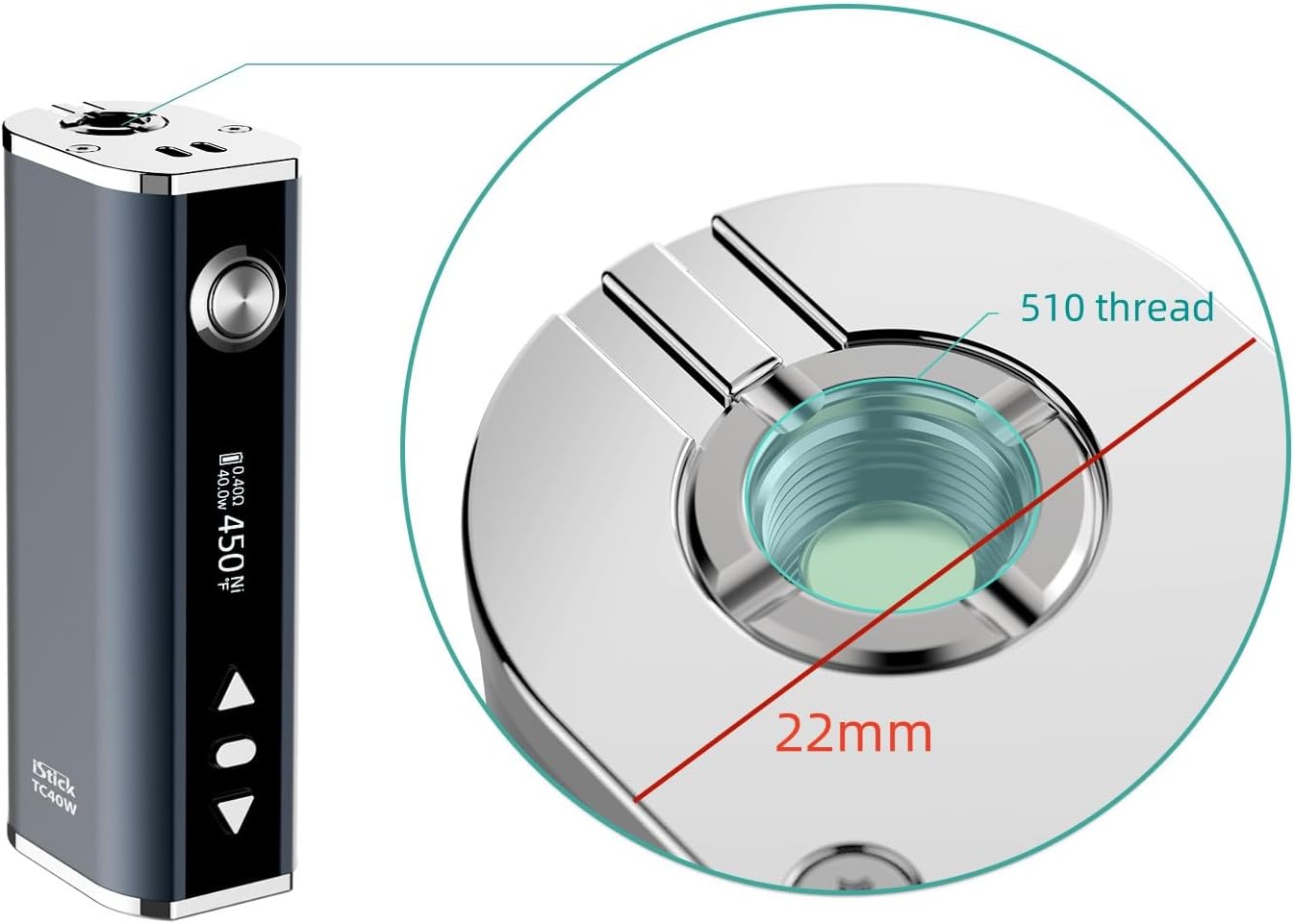 Eleaf Vape Istick TC 40W Box MOD: 2600mAh Metal, Portable, Energy-Saving Vaping