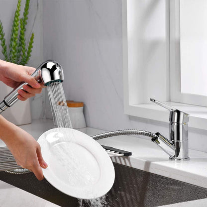 Ibergrif Roma Chrome Kitchen Faucet with Pull-Out Sprayer Extendable Hose - Gomix Brands Outlet