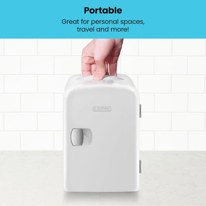 Chefman Iceman Mini Portable White Personal Fridge 4L