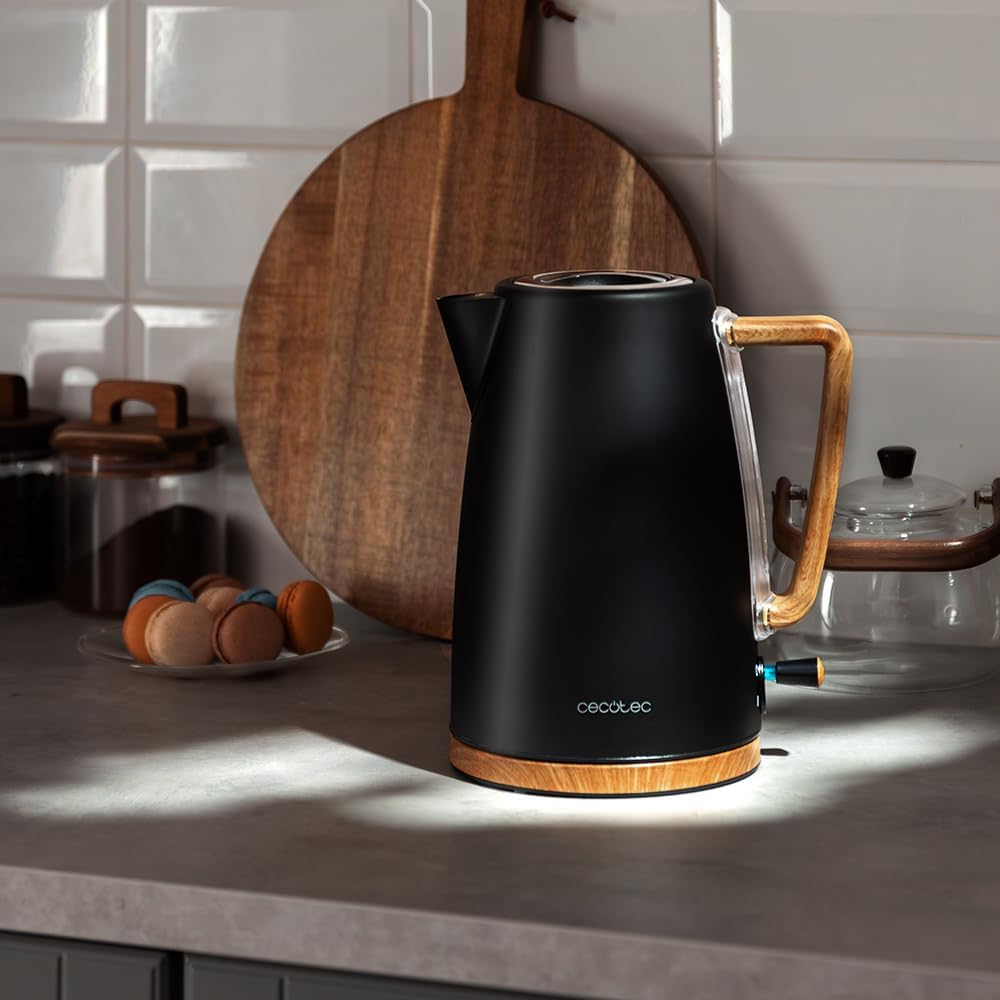 Cecotec ThermoSense 200 Woody 1.7L Stainless Steel Electric Kettle