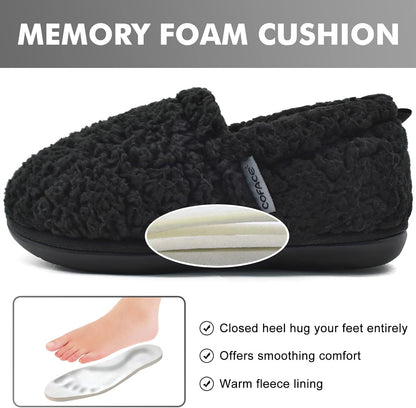 CoFace Women's Memory Foam Sherpa Plush Slippers – Warm Comfort