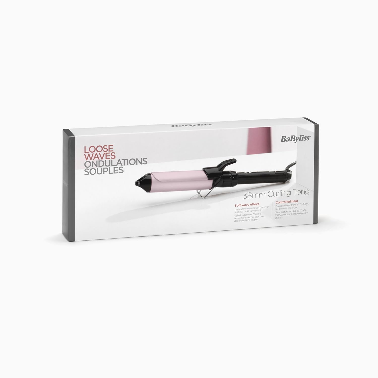 BaByliss C338E 38mm Curling Tong – Ultra‑Smooth Waves, 10 Temps