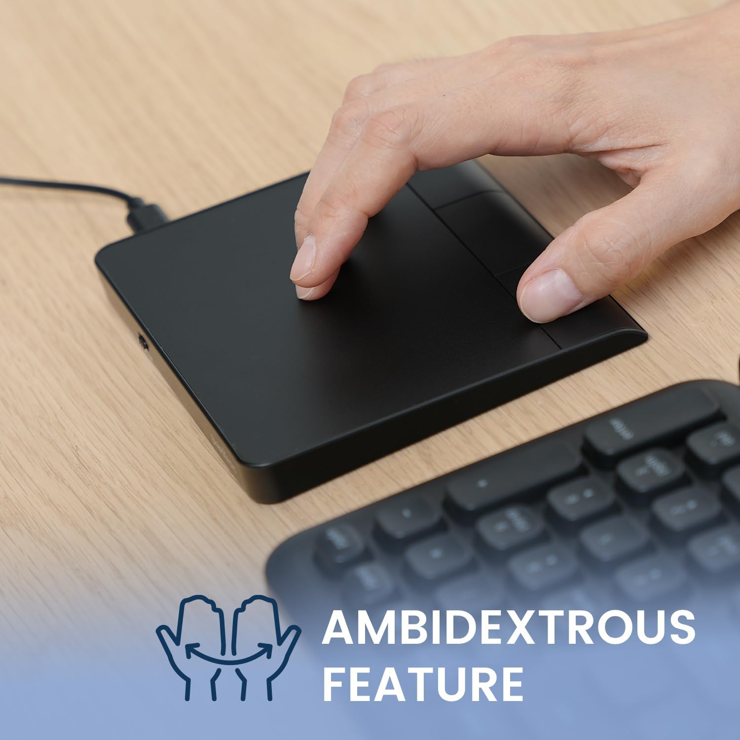 Perixx PERIPAD-506 Wired Slim USB Touchpad - Large Black Trackpad for Desktop & Laptop