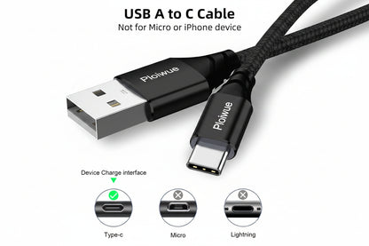 Ploiwue USB-A to USB-C Braided Charger Cable