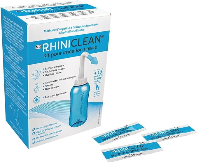RHINICLEAN Nasal Irrigation Kit with 10 Salt Sachets for Ages