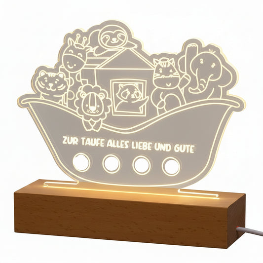 Little Prints Arca lui Noe Baby Night Light Lamp