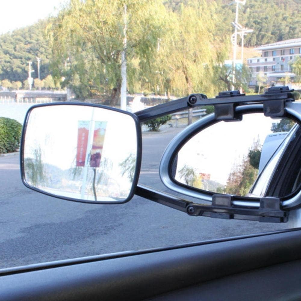 ANTWAX Door Mirror Wing Set Electric Adjustable Towing Mirror Universal Clamp-On Extension for Most Trucks Caravans Cars