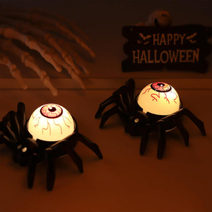 Editbar Halloween Spider Eyeballs Candle Light 12-Pack Flameless LED Battery Operated Yellow
