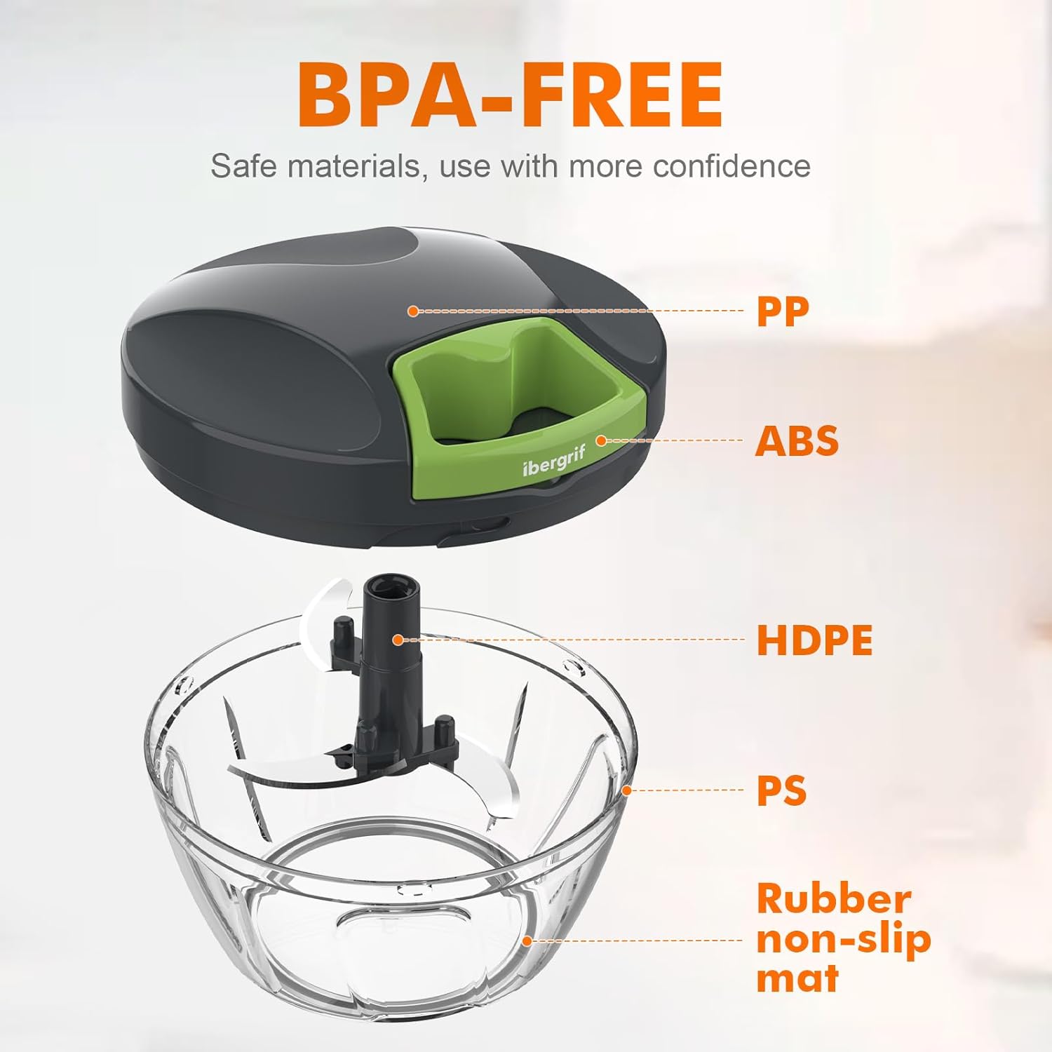 Ibergrif M501 Manual Food Chopper 500ml Multi-Functional Kitchen