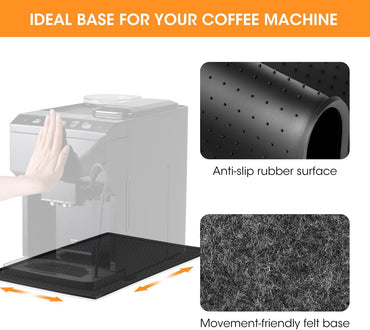 AIEVE Black Silicone Mat for Coffee Machines – Non‑Slip 48×30 cm