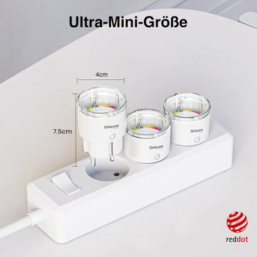 GHome Smart Compact WiFi Plug 2‑Pack – Voice‑Controlled Power Socket