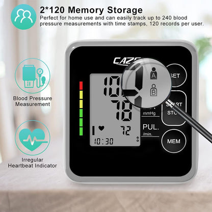 CAZON Digital Blood Pressure Monitor Upper Arm Automatic 2x100 Memory