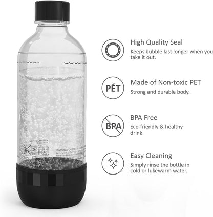 Thorder Z-1B1L Soda Maker Bottles 1 L BPA-Free PET 2 Pack