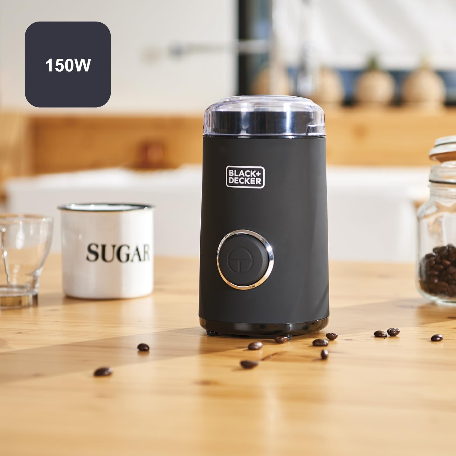 Black+Decker BXCG150E 150W Electric Coffee Grinder with Stainless Steel Blades
