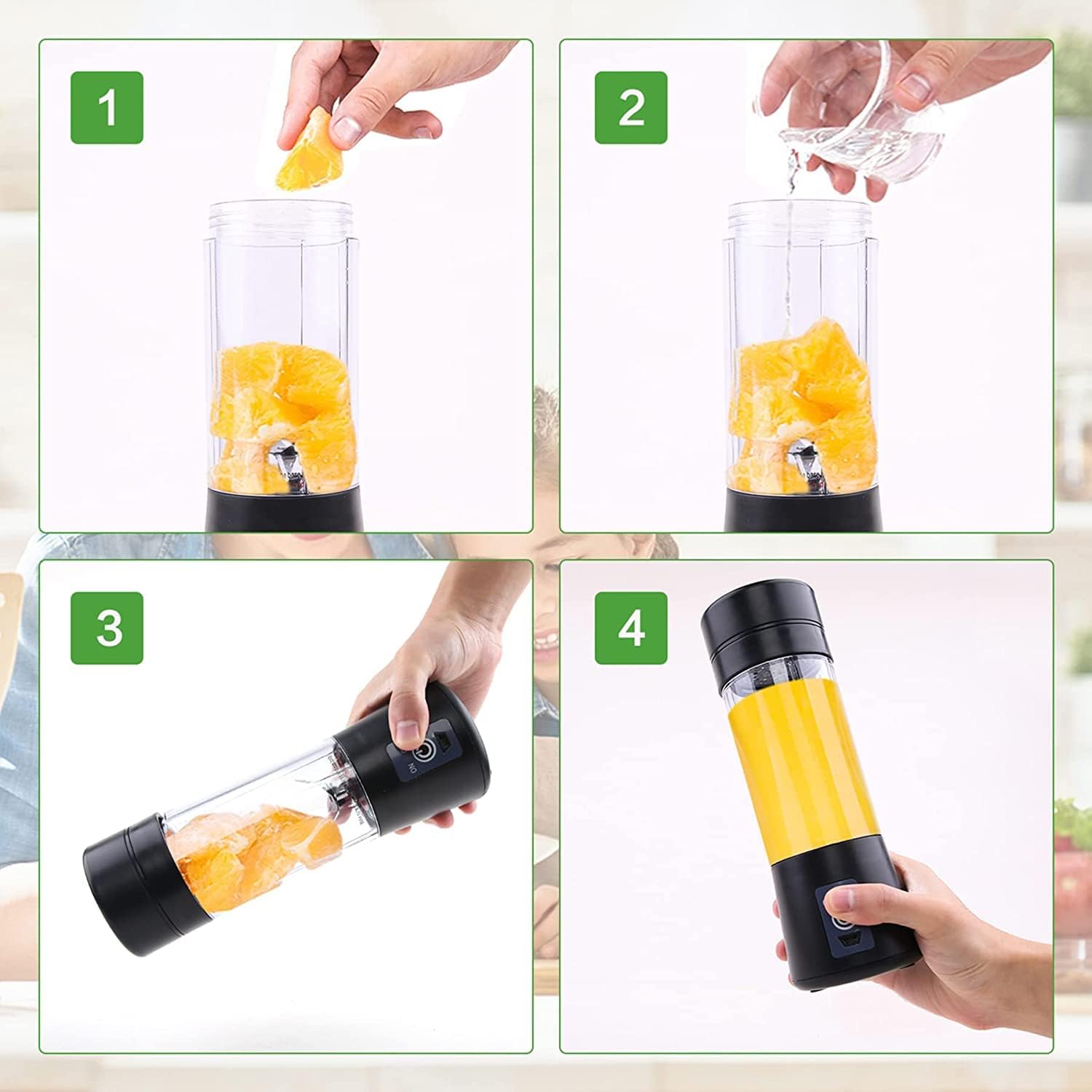 Moisturnt Portable USB Rechargeable Personal Blender 380ml Mini Smoothie Mixer
