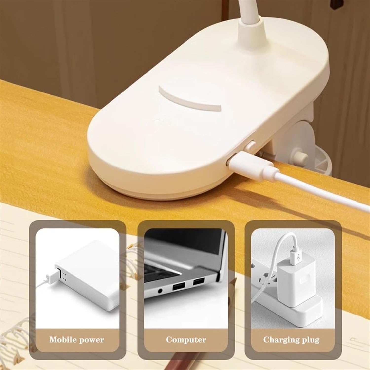 Adjustable Eye‑Protection LED Desk Lamp with USB Charger