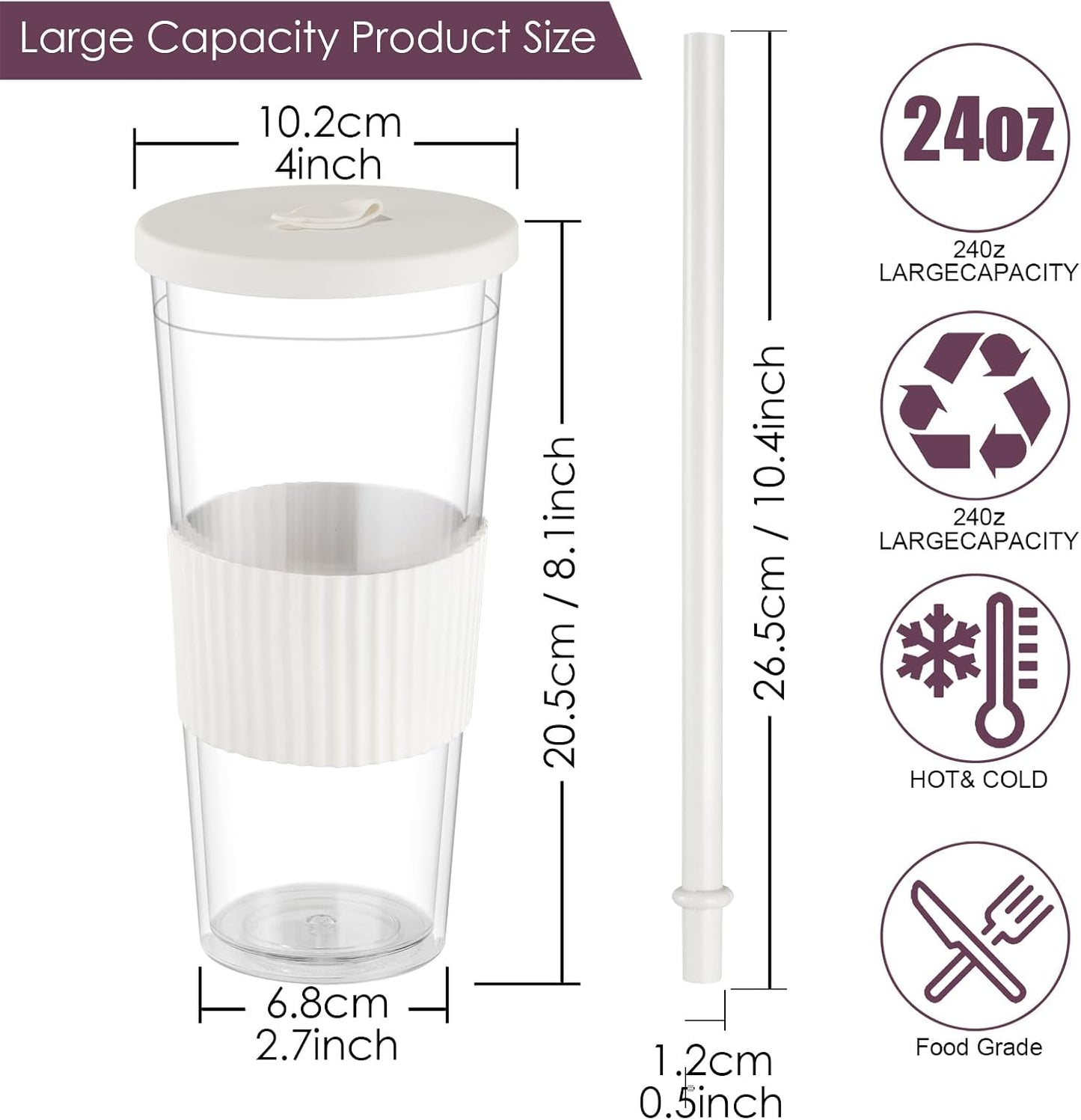 JIIKOOAI ZM-CA-New2pc Double Wall Insulated Tumbler 730ml 2-Pack