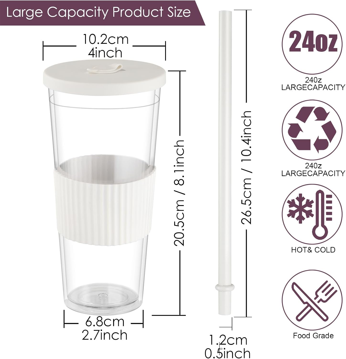 JIIKOOAI ZM-CA-New2pc Double Wall Insulated Tumbler 730ml 2-Pack