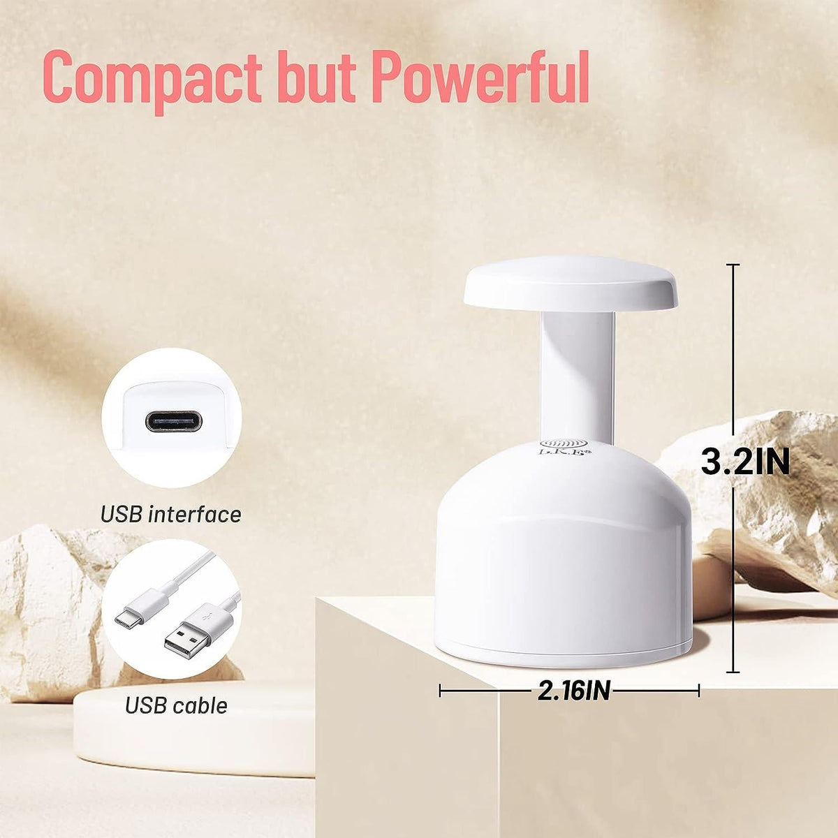 LKE Mini UV LED Nail Lamp Portable USB White