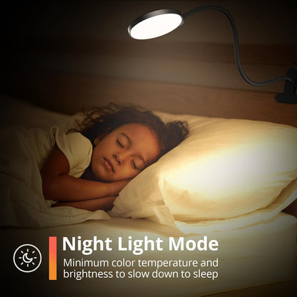 iFalarila LED Reading Light with Remote Clip-On Desk Lamp Dimmable Flexible Gooseneck 3 Color Modes 5 Brightness Levels