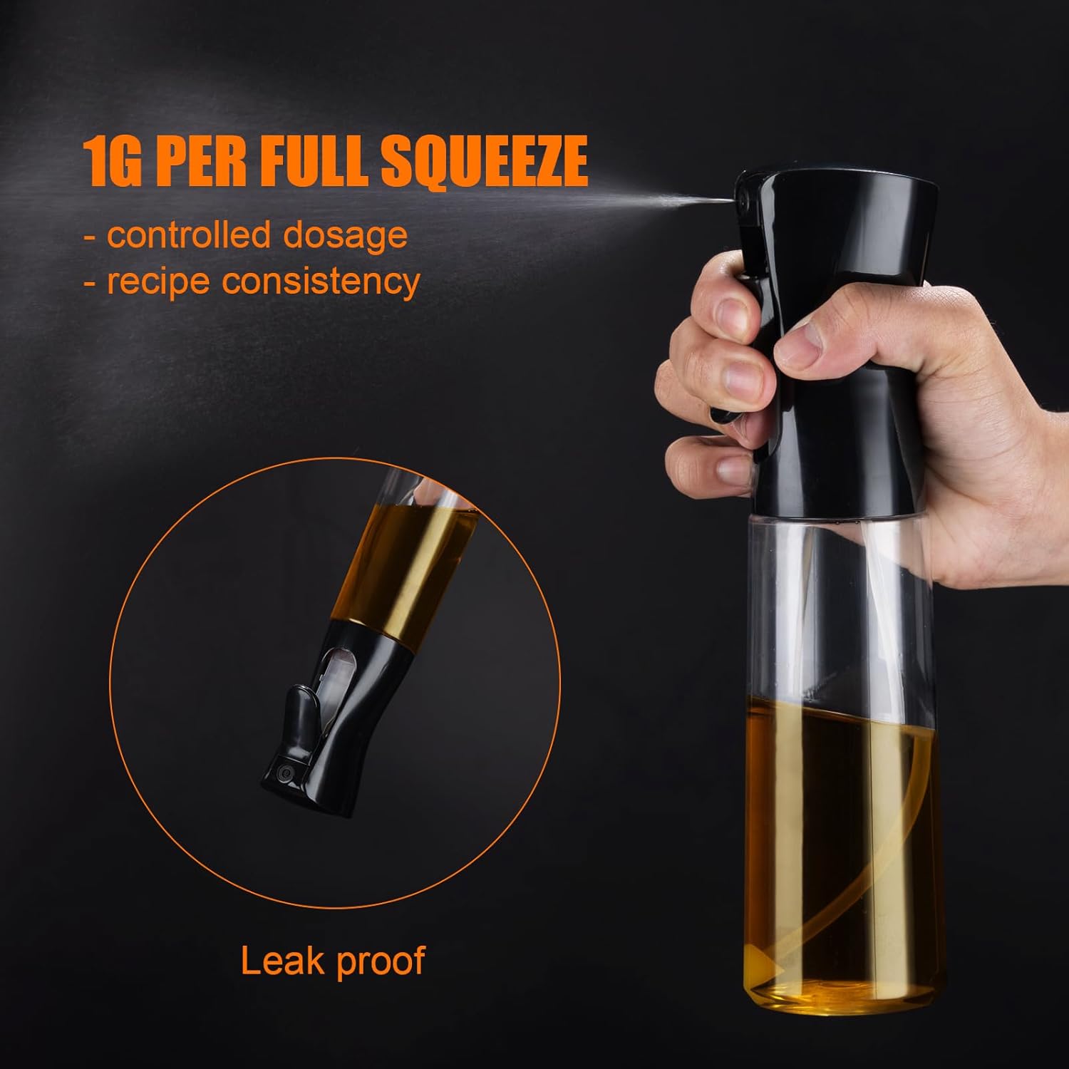 GRIFEMA 300ml Oil Sprayer Bottle for Cooking, BBQ, and Salads