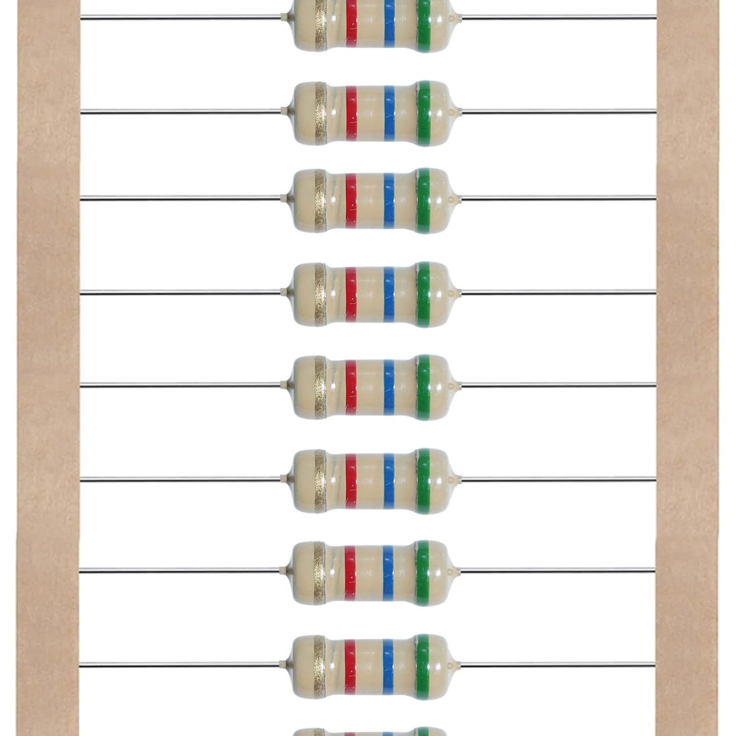 AUKENIEN Carbon Film Resistors Assortment 25 Values 1250 Pieces 1 Ohm to 1M Ohm 1/2W 5% Resistor Kit