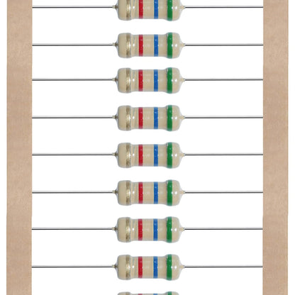 AUKENIEN Carbon Film Resistors Assortment 25 Values 1250 Pieces 1 Ohm to 1M Ohm 1/2W 5% Resistor Kit