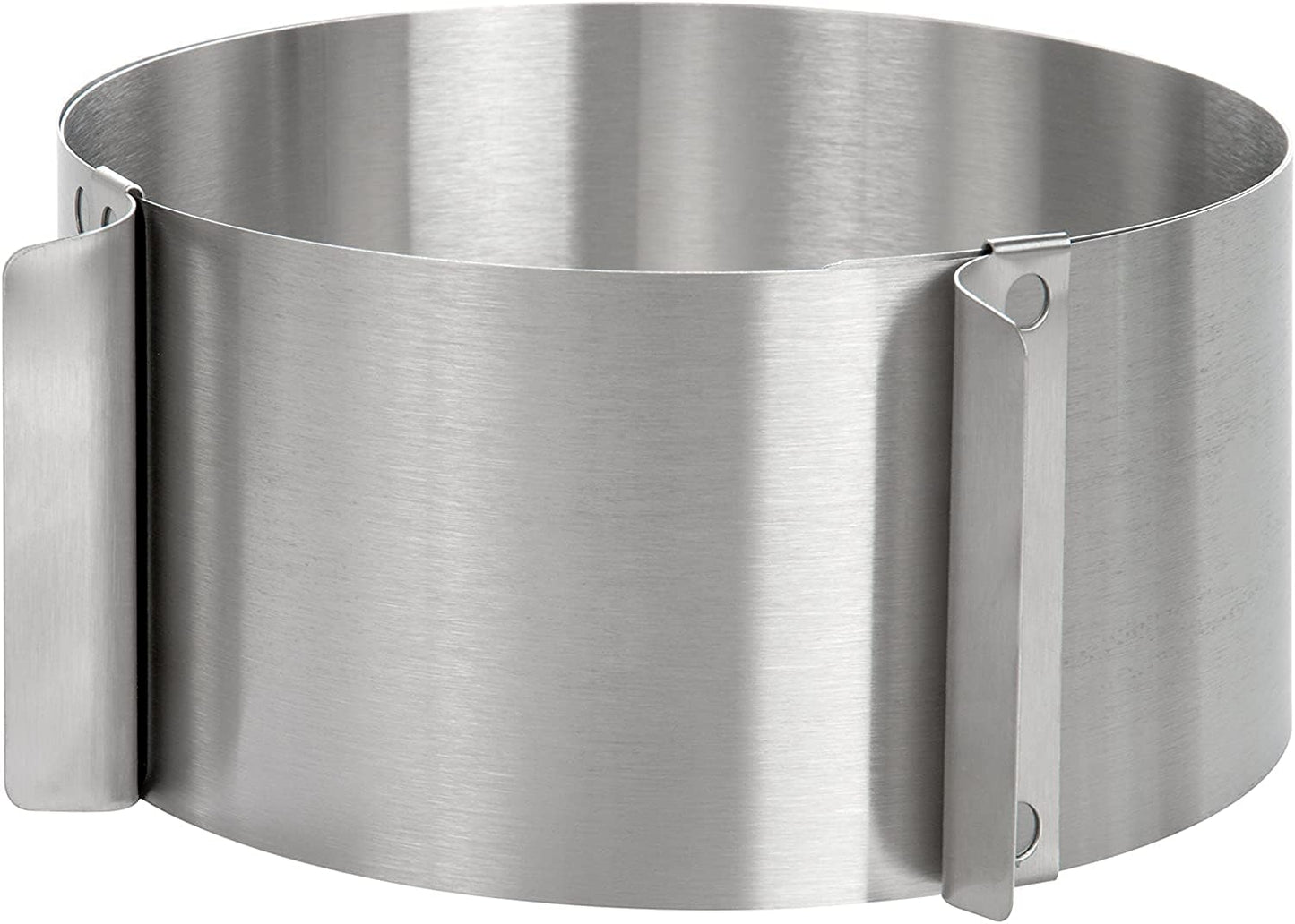 wenco Cake Ring Adjustable 16-30 cm, 8 cm High Stainless Steel Cake Ring, Baking Accessories for Cakes, Heat Resistant up to 180 °C, Rustproof, Silver, Dishwasher Safe