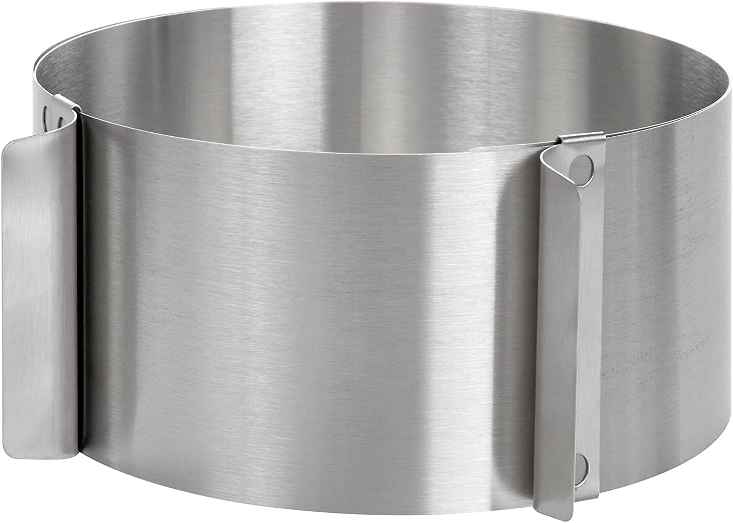 wenco Cake Ring Adjustable 16-30 cm, 8 cm High Stainless Steel Cake Ring, Baking Accessories for Cakes, Heat Resistant up to 180 °C, Rustproof, Silver, Dishwasher Safe