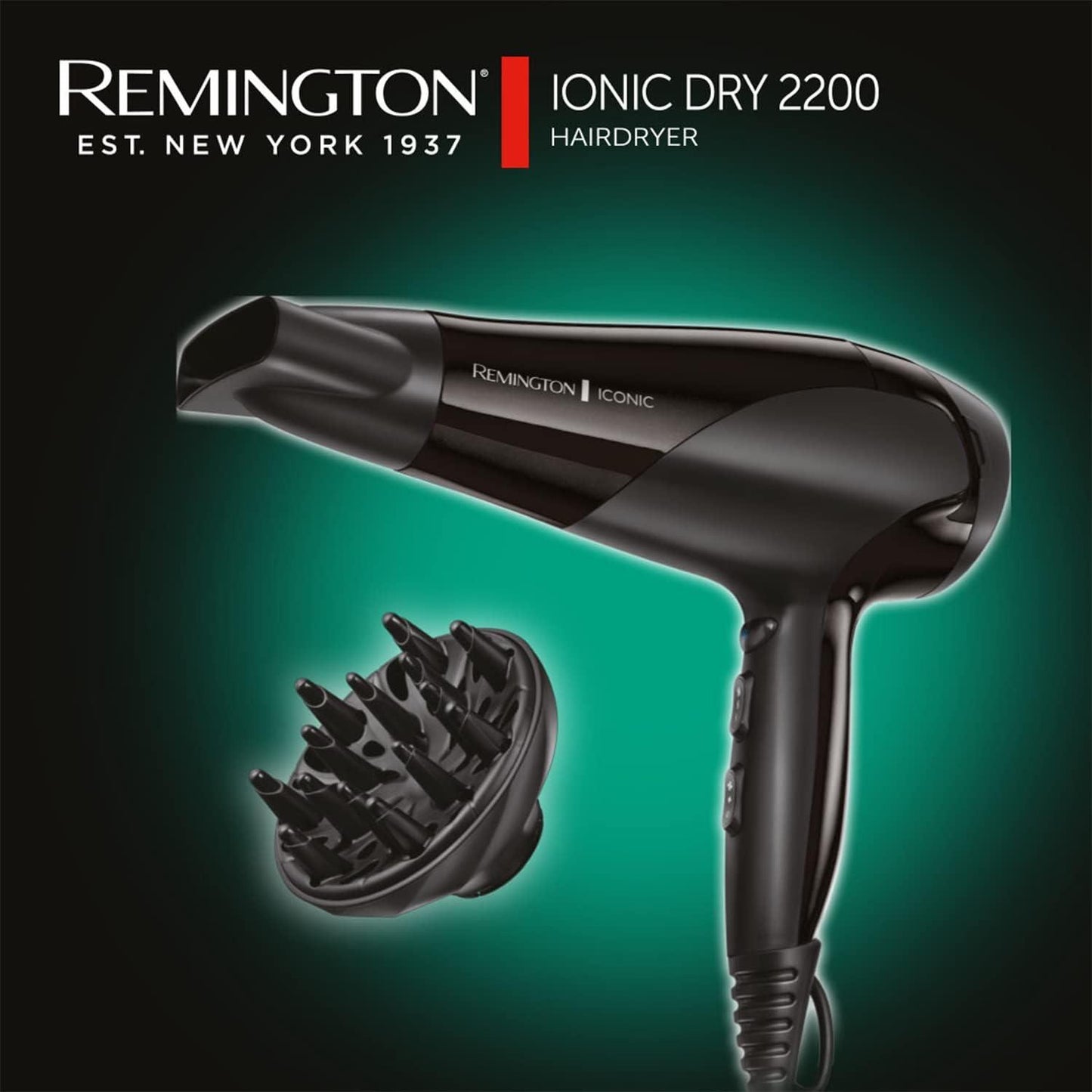 Remington Ionic 2200W Hair Dryer with Diffuser & Concentrator