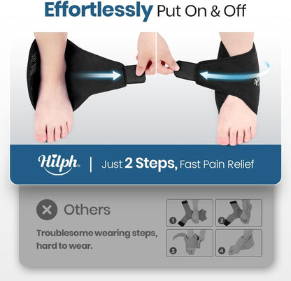 Hilph Adjustable Ankle Ice Pack Wrap for Pain Relief