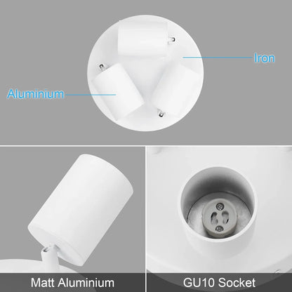 Klighten 3‑Bulb White GU10 Ceiling Spotlight – Swivel & Rotatable - Gomix Brands Outlet