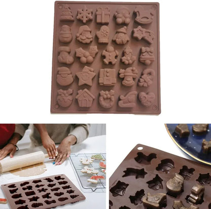 25-Cavity Christmas Silicone Chocolate Mould – Non-Stick Baking Tray - Gomix Brands Outlet