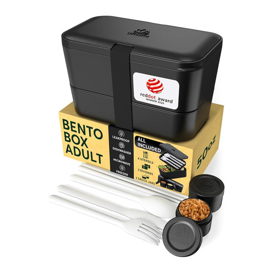 Umami Large Bento Box for Adults - 1500 ML XL Space-Saving Design