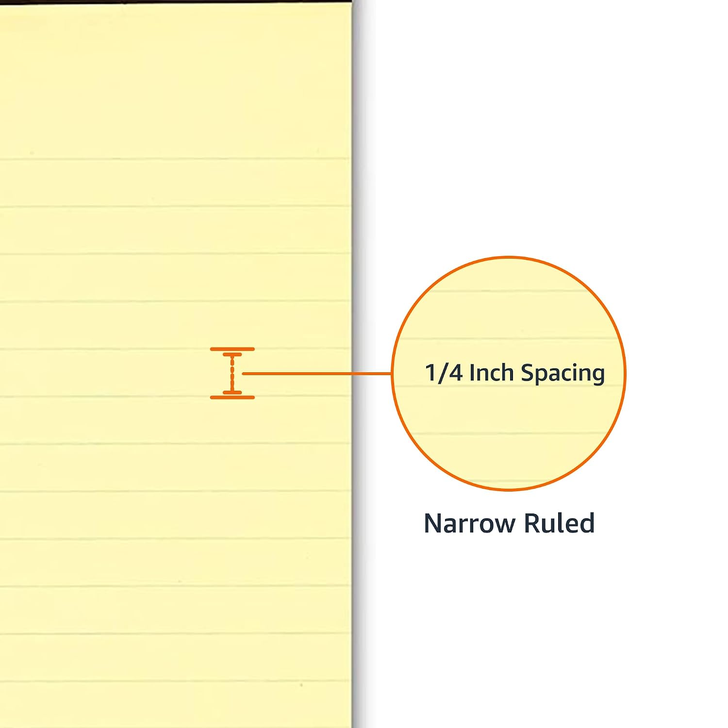 Amazon Basics Narrow Ruled Writing Pad 5x8 Inches 50 Sheets 12-Pack Canary