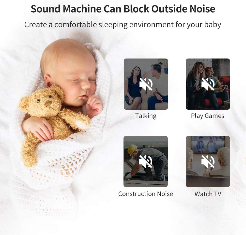 RENPHO Rechargeable White Noise Machine with 8 Night Lights