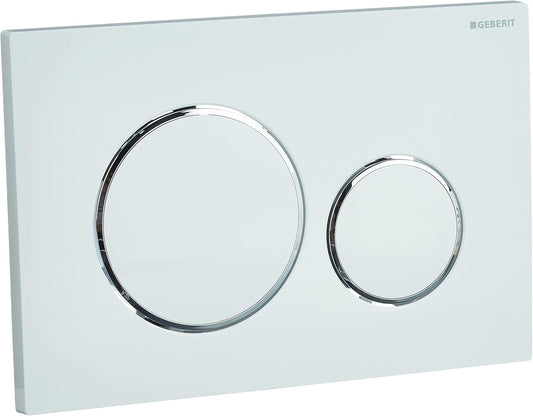 Geberit G115882KJ1 Sigma 20 Dual Flush Actuator Plate, White/Polished Chrome