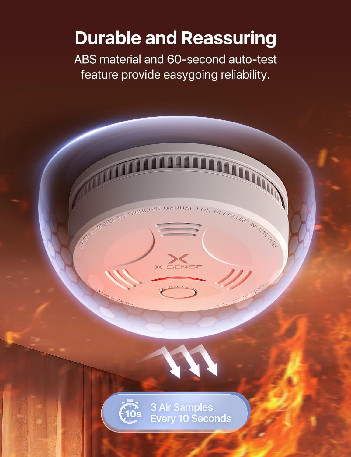 X-Sense SD11 10-Year Battery Smoke Alarm with LED Indicator