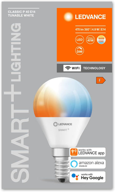 LEDVANCE Smart WiFi E14 LED Bulb, Dimmable Tunable White 4‑Pack