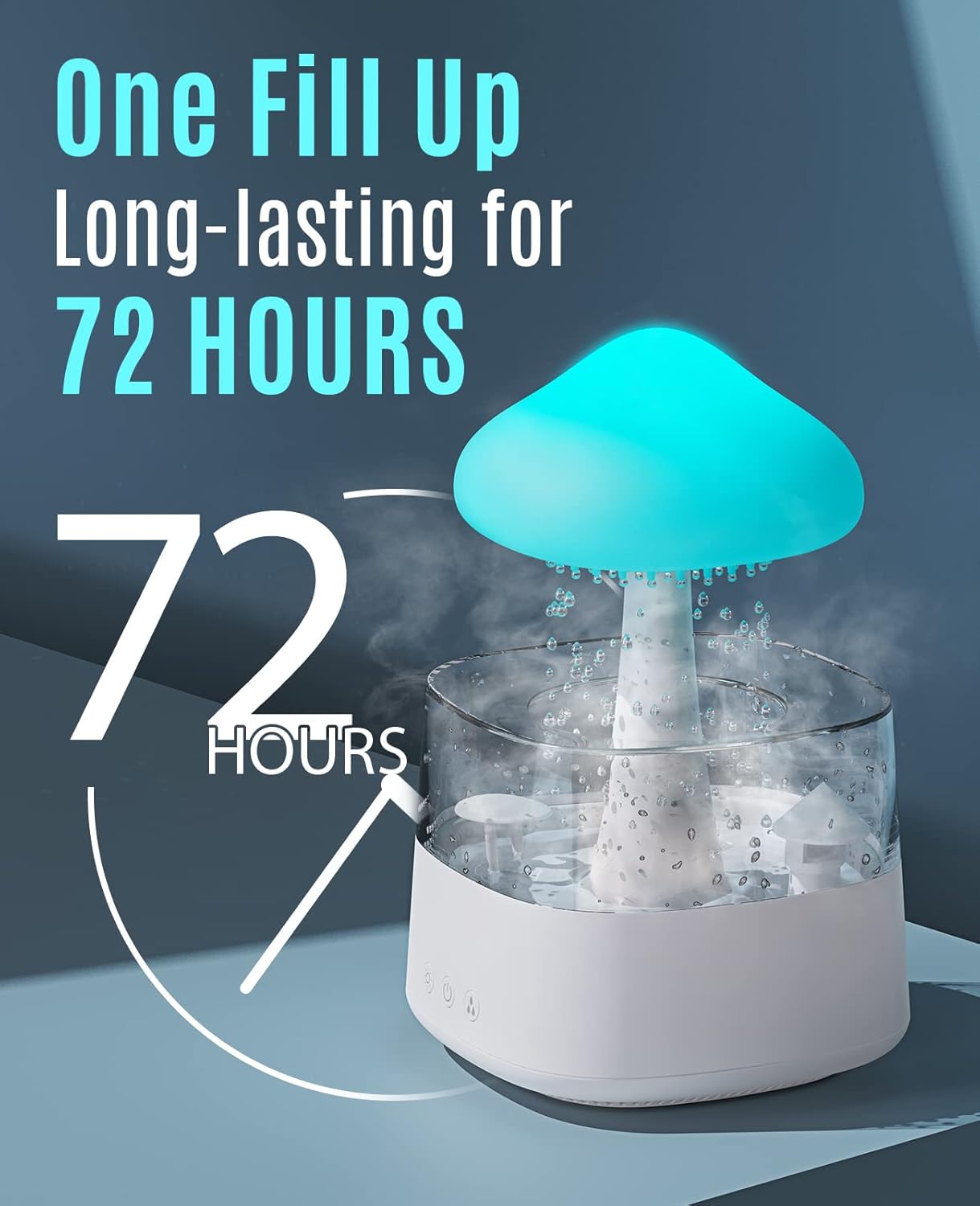 Romanda Rain Cloud Mushroom Humidifier with Soothing Rain Sound