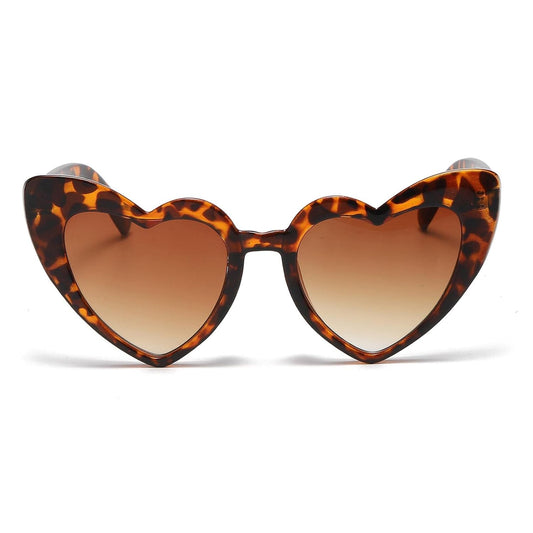 Leopard Print Heart‑Shaped UV Protection Sunglasses for Beach Travel