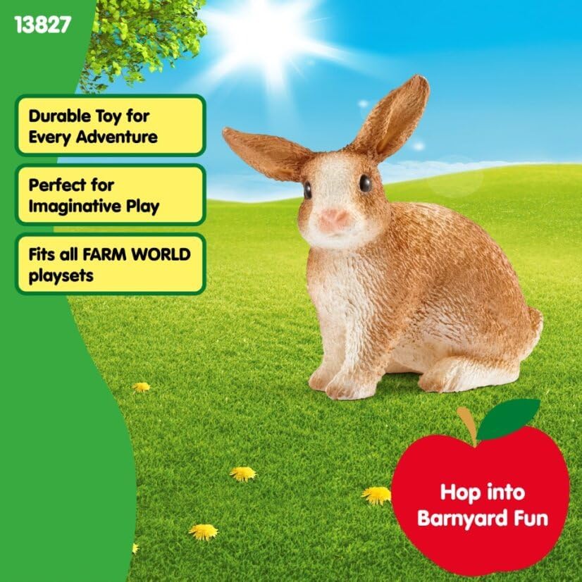 Schleich Farm World 13827 Rabbit Figurine