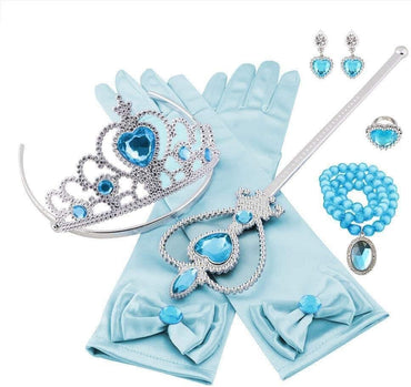 Vicloon Princess Dress-Up Set with Elsa Crown, Wand, Gloves